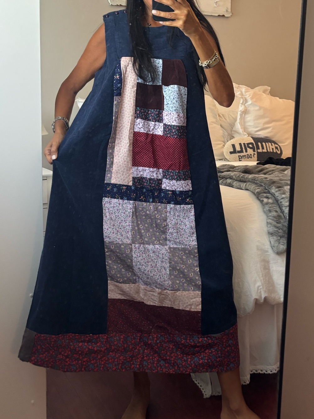 Vintage Boho Patchwork Hippy Grateful Dead dress. L/XL